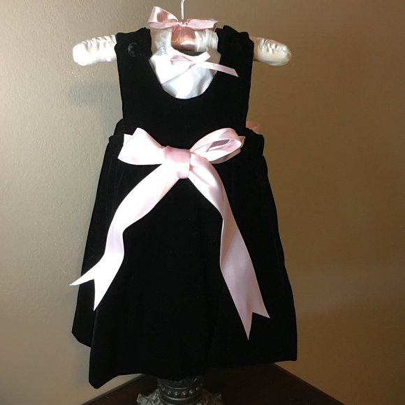 Elegant Grandma-Made 2-piece Layered Pinafore Velvet Baby Dress 👶🎀 - Picture 2 of 15